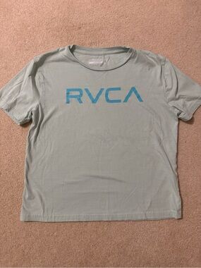 RVCA Mint Green Short Sleeve Tee with Teal Logo
